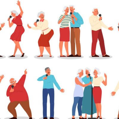 Séances de musicothérapie de groupe, en unité protégée Alzheimer.